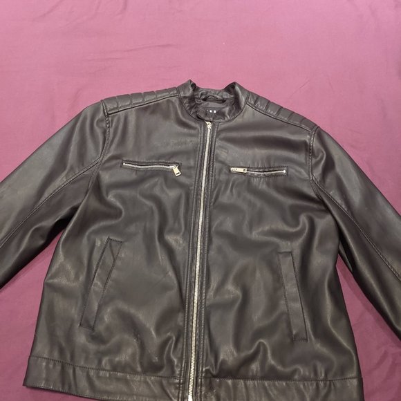 Men's Urban Black Leather Jacket (L/G) - Picture 3 of 12